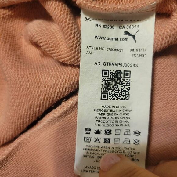 Puma Peach Women's Cold Shoulder Hoodie Dress Size Small Petite - Picture 7 of 9